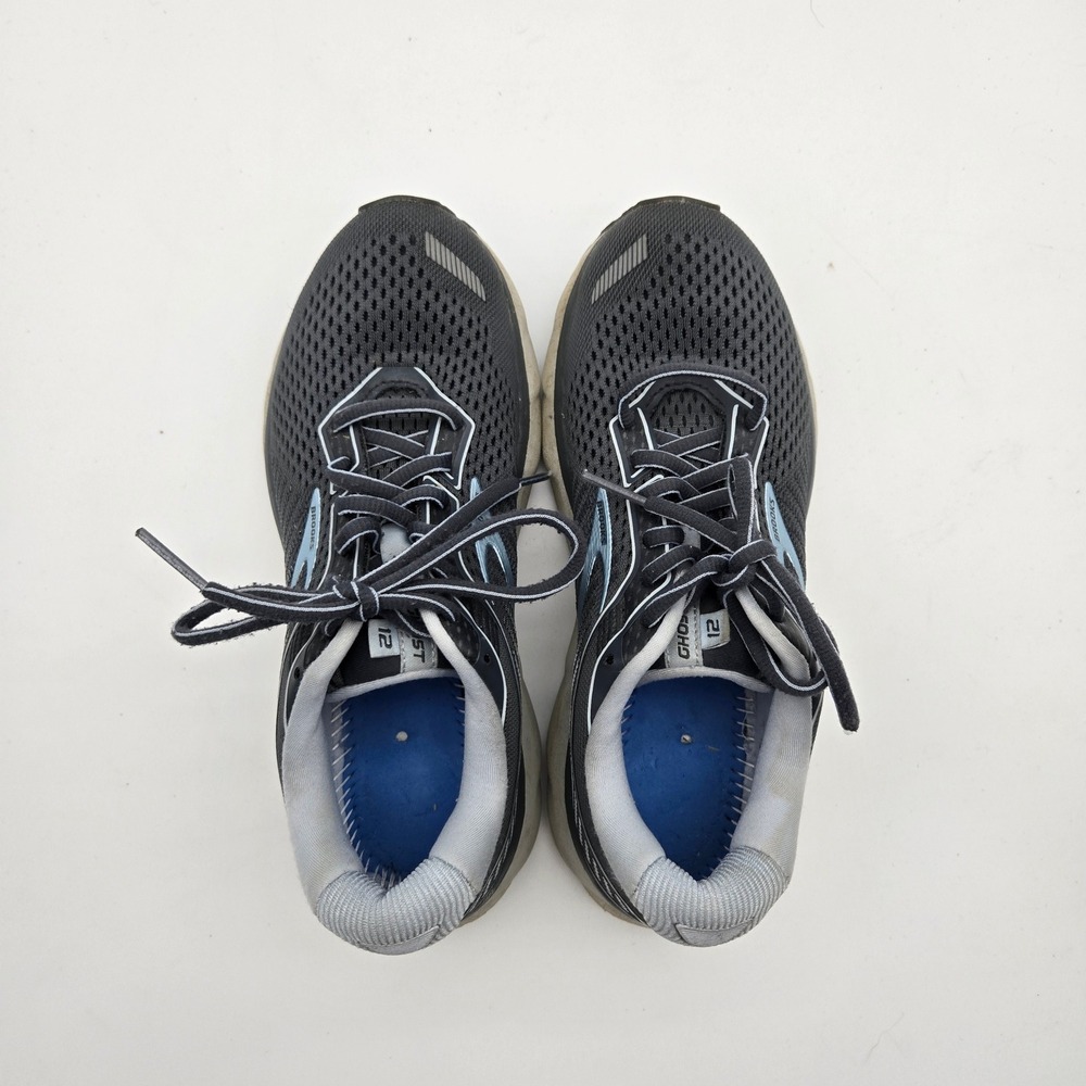 Brooks Womens Black Ghost 12 Cushioned Running Shoes 7